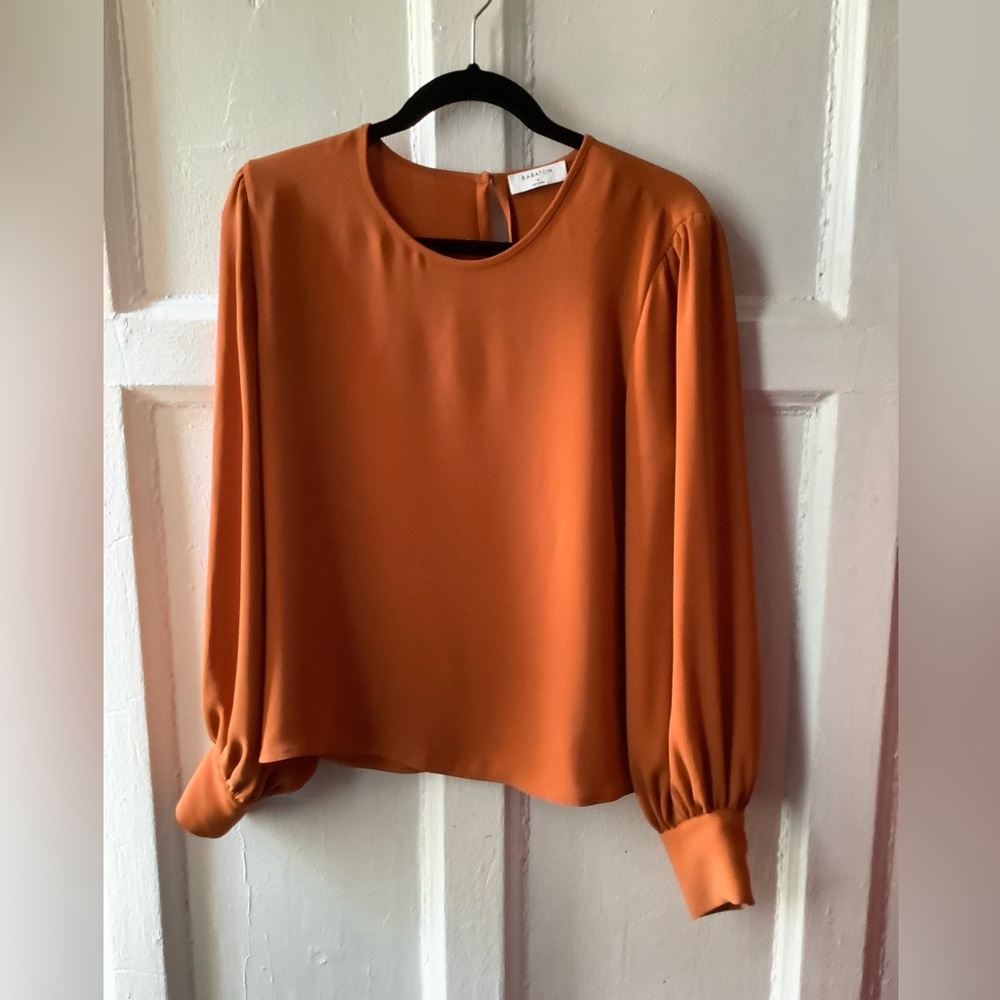Babaton Burnt Orange Long Sleeve Blouse